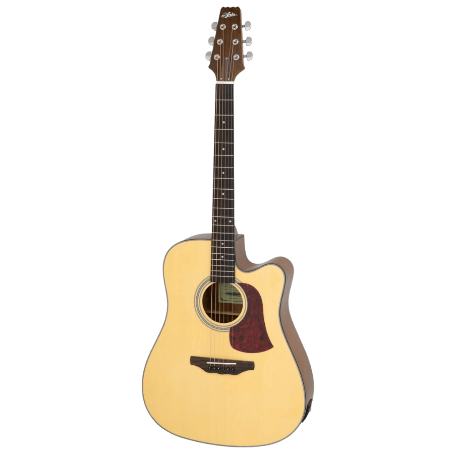 גיטרה אקוסטית מוגברת עם תיק Aria AD-10CE-N Natural